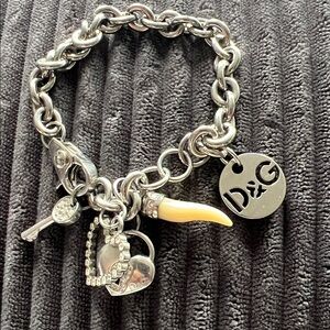Vintage D&G Silver Charm Bracelet